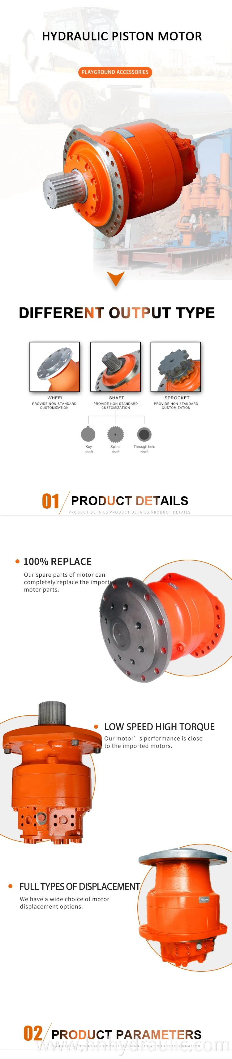 Poclain Ms50 Drive Wheel Shaft Piston Motor Used in Tbm Shield Tunneling Machines